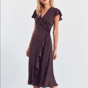 Kimchi Blue Floral Wrap Midi Dress | XS